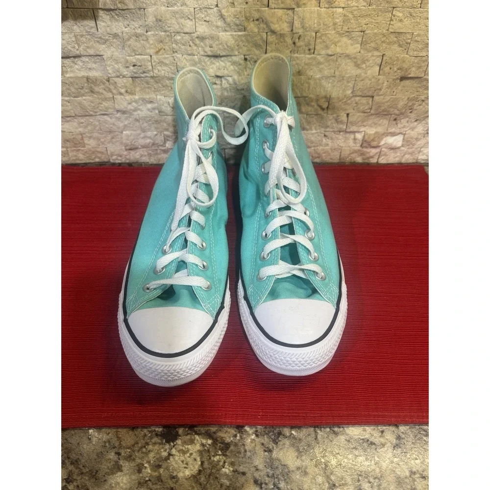 Converse Chuck Taylor All Star Turquoise High Top Canvas Sneakers M-9/W-11 - Picture 5 of 11